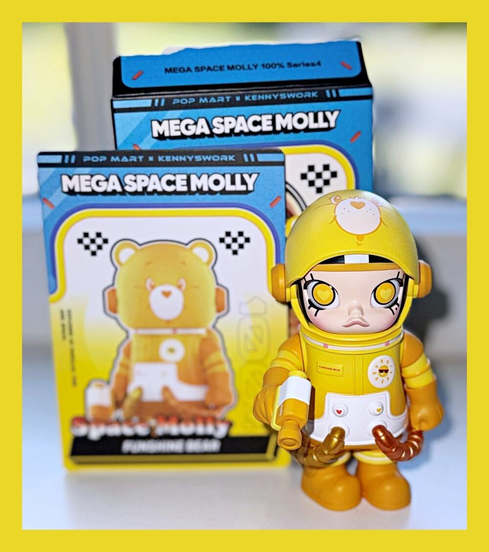 POP MART 100% Mega Space Molly Funshine Bear Labubu Toy Figure Collect